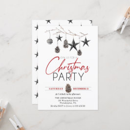 Juldagen Party Elegant Scandinavian Ornament Inbjudningar