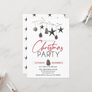 Juldagen Party Elegant Scandinavian Ornament Inbjudningar