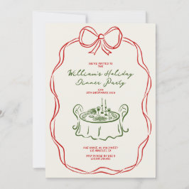 Juldagen Party Grönt och Röd Julkort