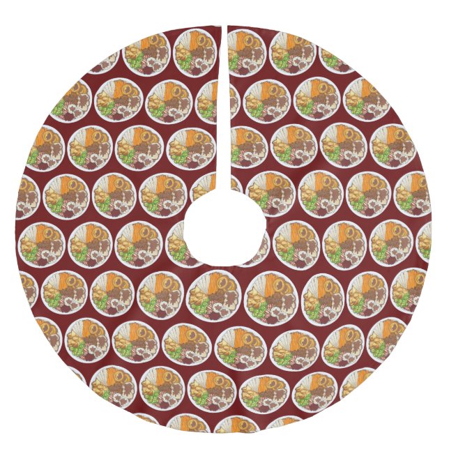 Juldagen Party, Storbritannien, Festive British Fo Julgransmatta Borstad Polyester (Framsidan)