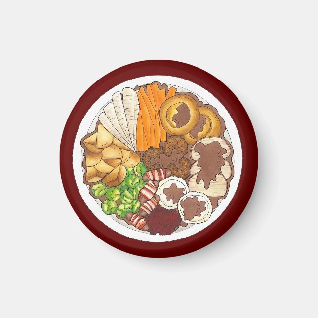 Juldagen Party, Storbritannien, Festive British Fo Magnet (Framsidan)