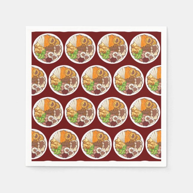 Juldagen Party, Storbritannien, Festive British Fo Pappersservett (Framsidan)