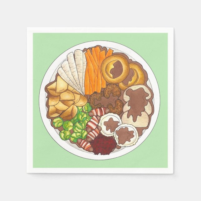 Juldagen Party, Storbritannien, Festive British Fo Pappersservett (Framsidan)