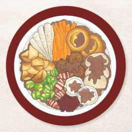 Juldagen Party, Storbritannien, Festive British Fo Underlägg Papper Rund