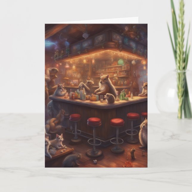 Juldagen party vid pub-kunden kort (Framsida)