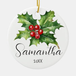 Juldagen-Personligen Namn och anteckning Julgransprydnad Keramik