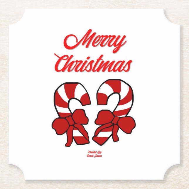 Juldagen Polkagrisar Biljett Papper Underlägg (Framsida)