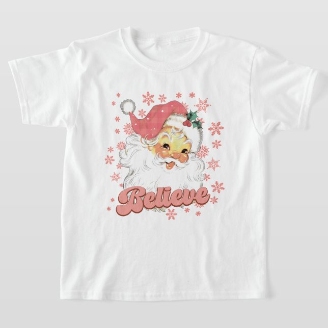 Juldagen rosa Santa Helgdag T Shirt (Laydown)