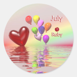 Juldagen Ruby Heart Runt Klistermärke