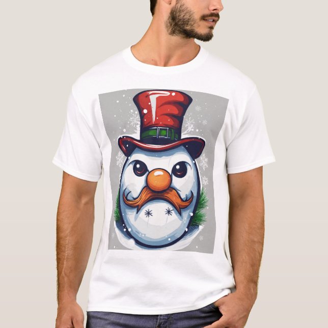 Juldagen Snögubbe - Arg - Logotyp T-Shirt Design (Framsida)