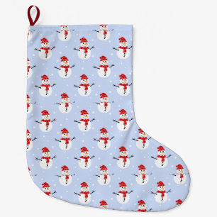 Juldagen Snögubbe Mönster Festive Stor Julstrumpa