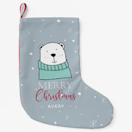 Juldagen Tecknad stil Bear Personlig Liten Julstrumpa
