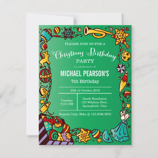 Juldagen Temaparty Inbjudningar (Framsida)