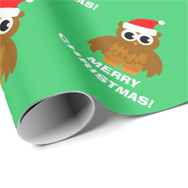 Juldagen uggla tecknad papper presentpapper (Rullad Hörn)