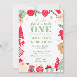 Juldagen Vilken Roligt första födelsedag Inbjudningar