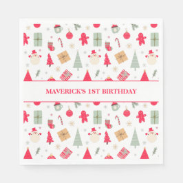 Juldagen Vilken Roligt första födelsedag Pappersservett