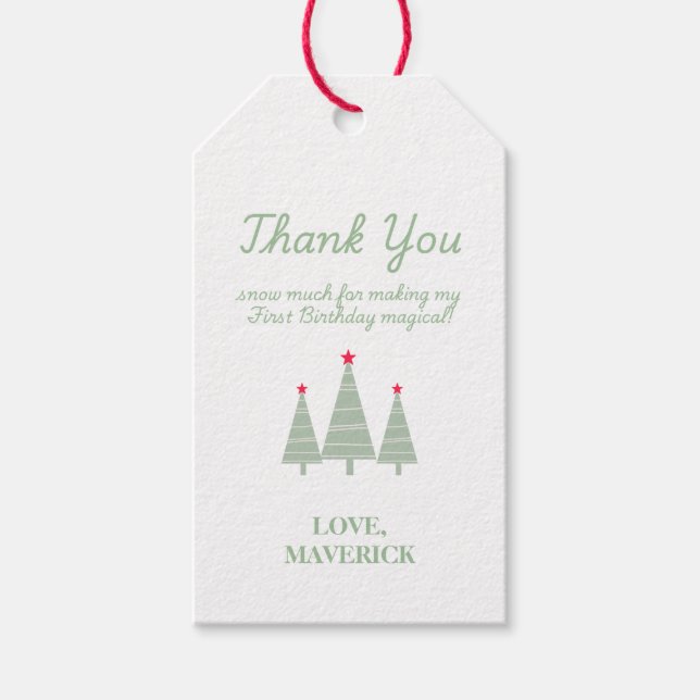 Juldagen Vilken Roligt första födelsedag Presentetikett (Framsidan)