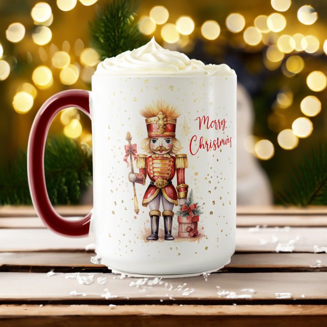 Juldagens moderna Elegant Nutcracker-Helgdag Mugg (Christmas Modern Elegant Nutcracker Holiday Mug)