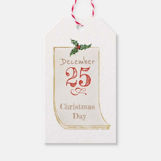Juldagens Vintage - Märkre Presentetikett (Framsidan)