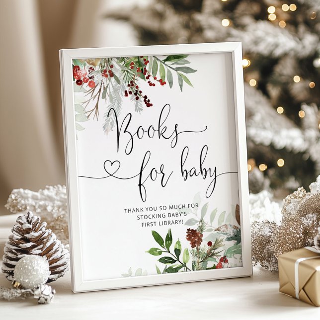 Juldaggrön babydusch Bokar för baby Poster (Skapare uppladdad)