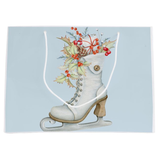Juldags Gammal Fashired Ice Skate Gift Bag (Framsidan)