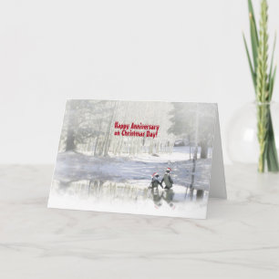 Juldagsjubileum Holiday Söta Par Helgkort