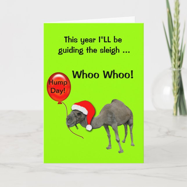 Juldagskort, Helgdag, nukleärt Camel Humpday-kort Helgkort (Framsida)
