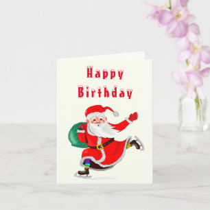Juldagskort Jultomten med gift Kort
