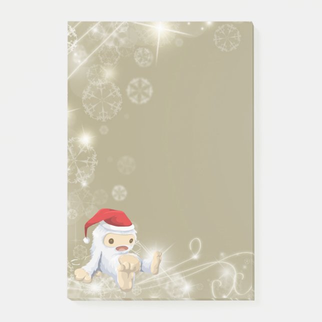 Juldagskvot Snö med en röd jultomt Post-it Block (Framsida)