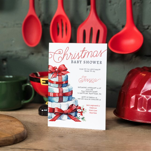 Juldagstidning Kake Helgdag Baby Shower Inbjudningar (Skapare uppladdad)