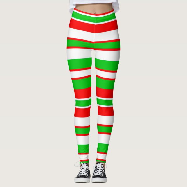 Juldamasker/julrandmönster Leggings (Framsida)