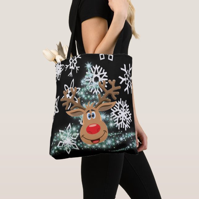 Juldamernas Tote bags, renar Tygkasse (Närbild)
