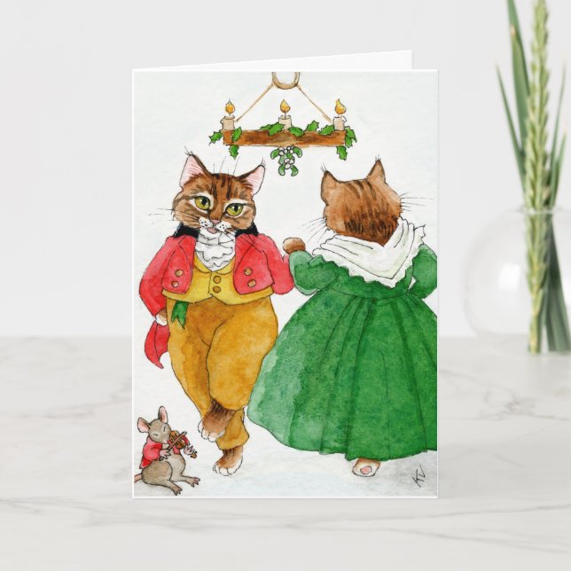 Juldamm för katt kort (Framsida)