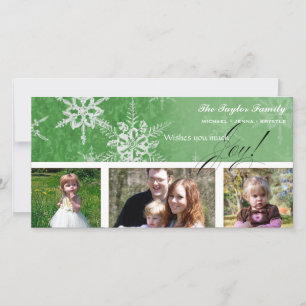 Juldamm - Snöflake - Ljus Grönt Card Julkort