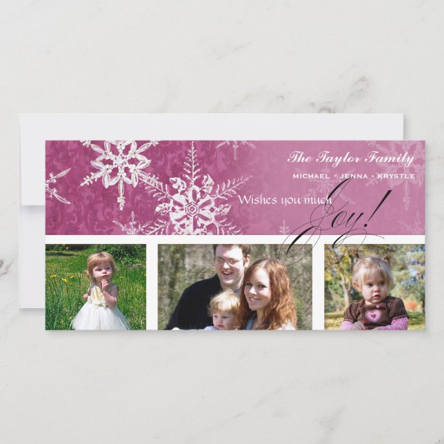 Juldamm - snöflummel - kort (Framsida)