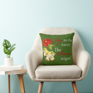 Juldanskning Baby Änglar på Guld Dekorativ kudde