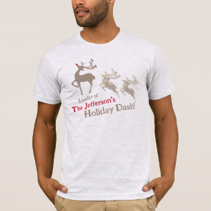 Juldaserande renledares bruna röda anpassningsbar t shirt