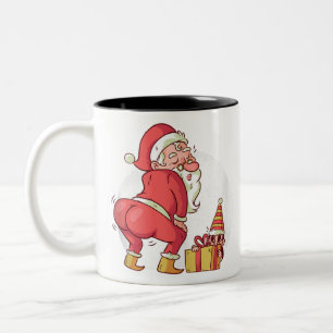 Julddansare jultomten elf pyjamas Två-Tonad mugg