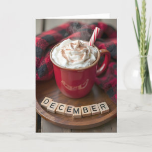 Juldecember Hett Chocolate Helgkort