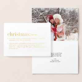 Juldefinition Guld Folierat Kort