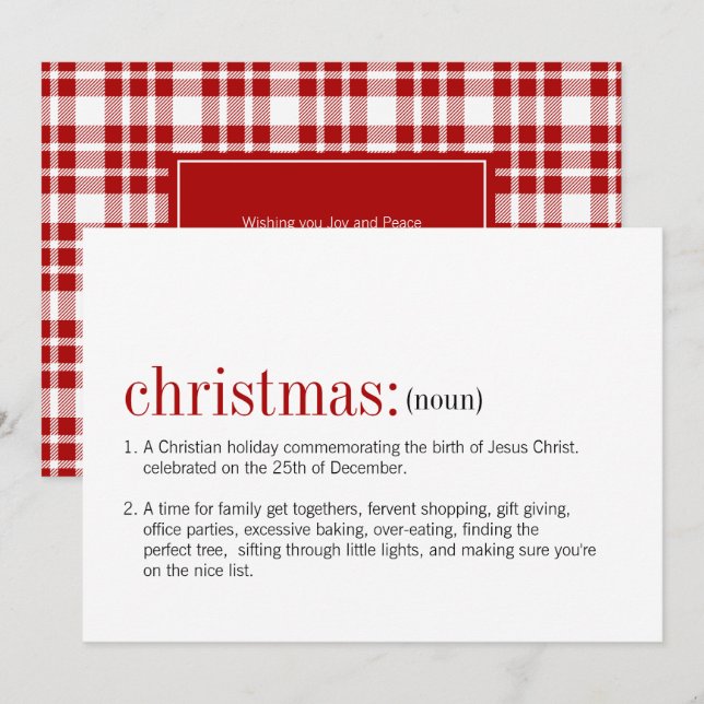 Juldefinition Julkort (Fram/baksida)