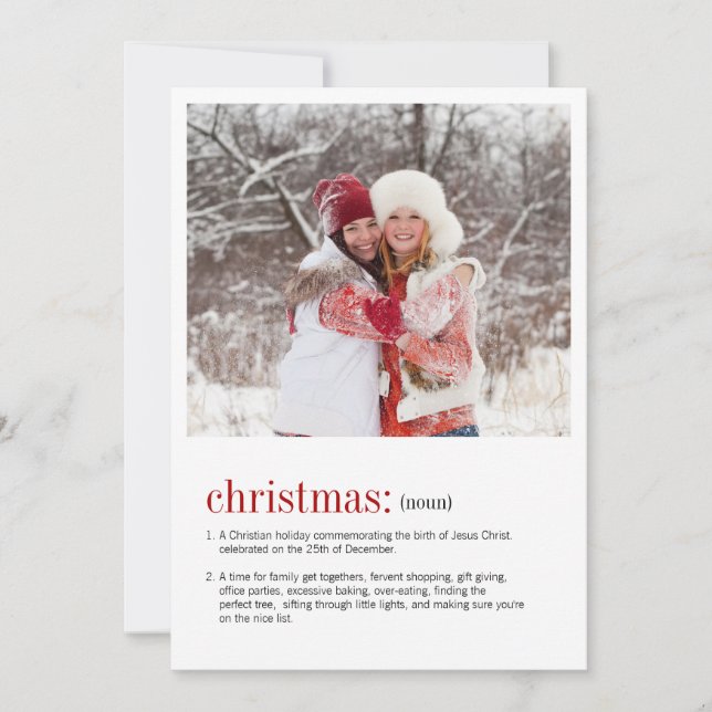 Juldefinitionsfotokort för Helgdag Julkort (Framsida)