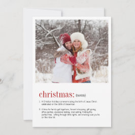 Juldefinitionsfotokort för Helgdag Julkort