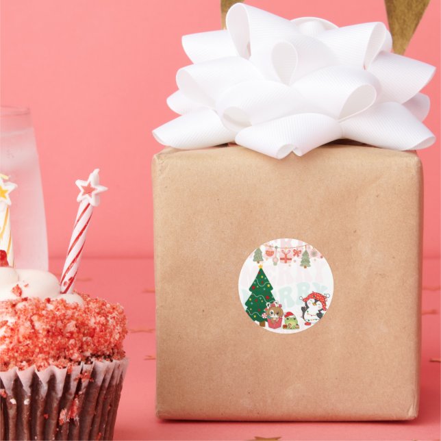 Juldekal Runt Klistermärke (Fest)