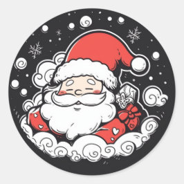 Juldekalen Cute Jultomten Runt Klistermärke