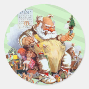 Juldekaler för Cute Santa Runt Klistermärke