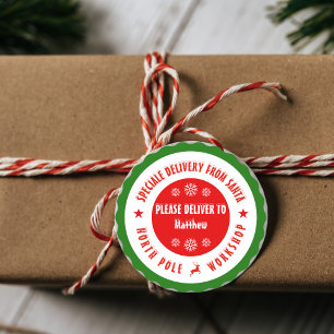 Juldekaler från den norra polen vid Santa Workshop Runt Klistermärke