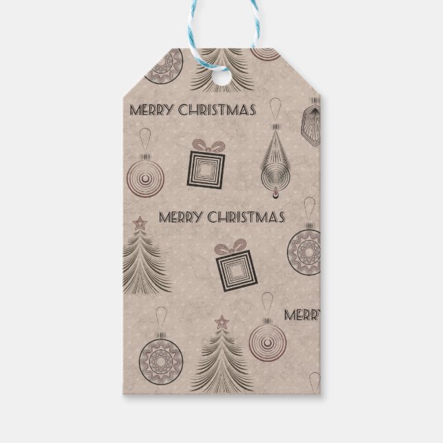 Juldekaler, jul, vintage, retro, papper presentetikett (Framsidan)