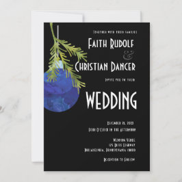 Juldekoration Blå, Modern Bröllop Meddelande