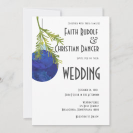 Juldekoration Blå, Modern Bröllop Meddelande